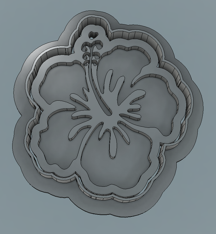 Hibiscus Cookie Cutter and Stamp