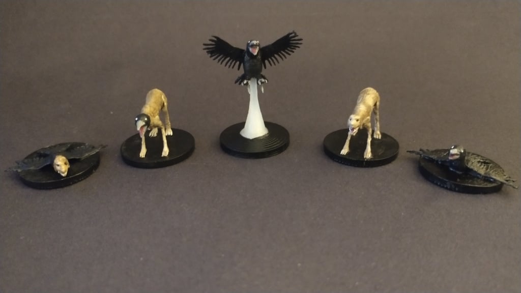 Afflicted Dog & Carrion Crow Miniatures (Bloodborne Fan Art)
