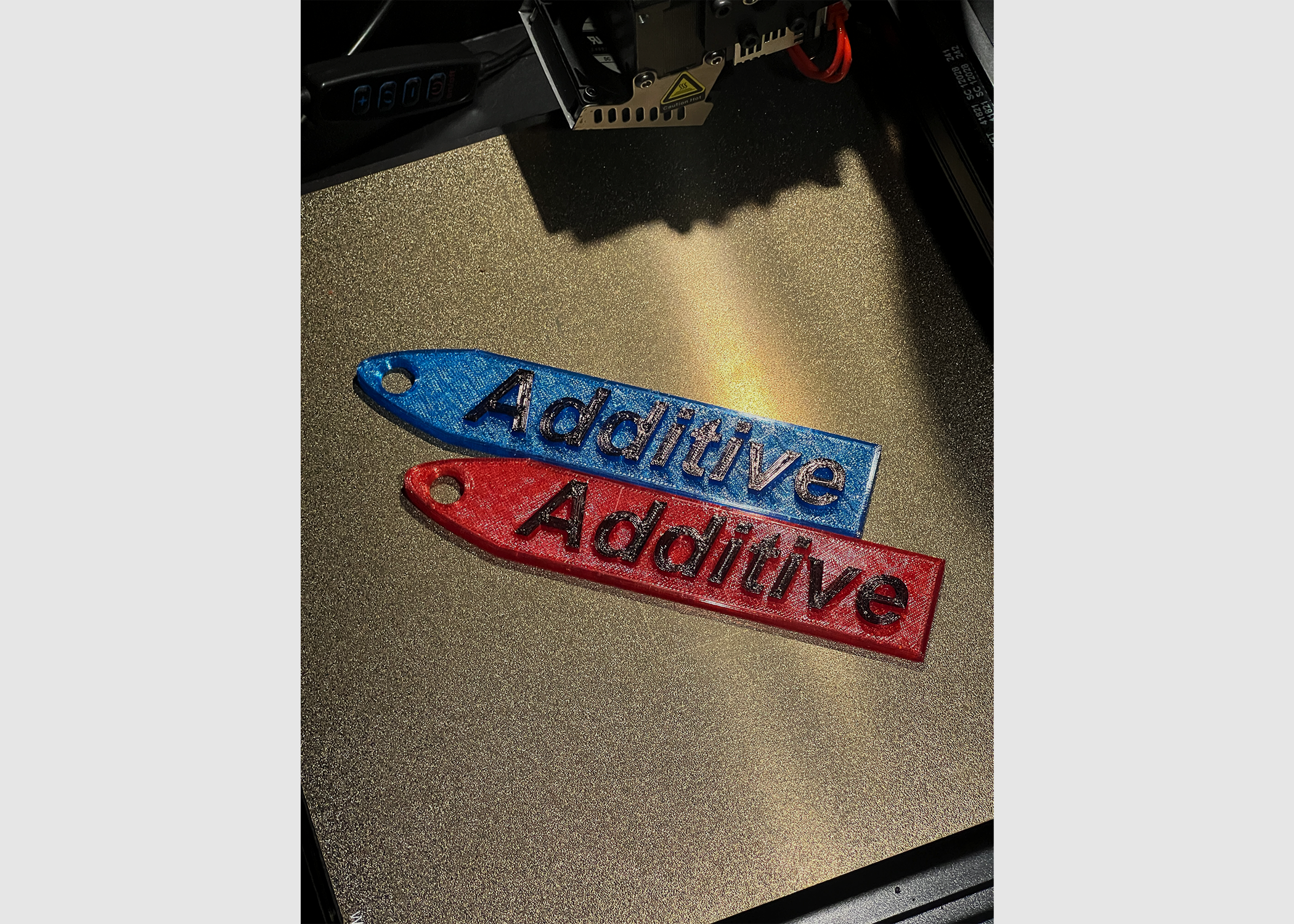 Additive manufacturing keychain tag