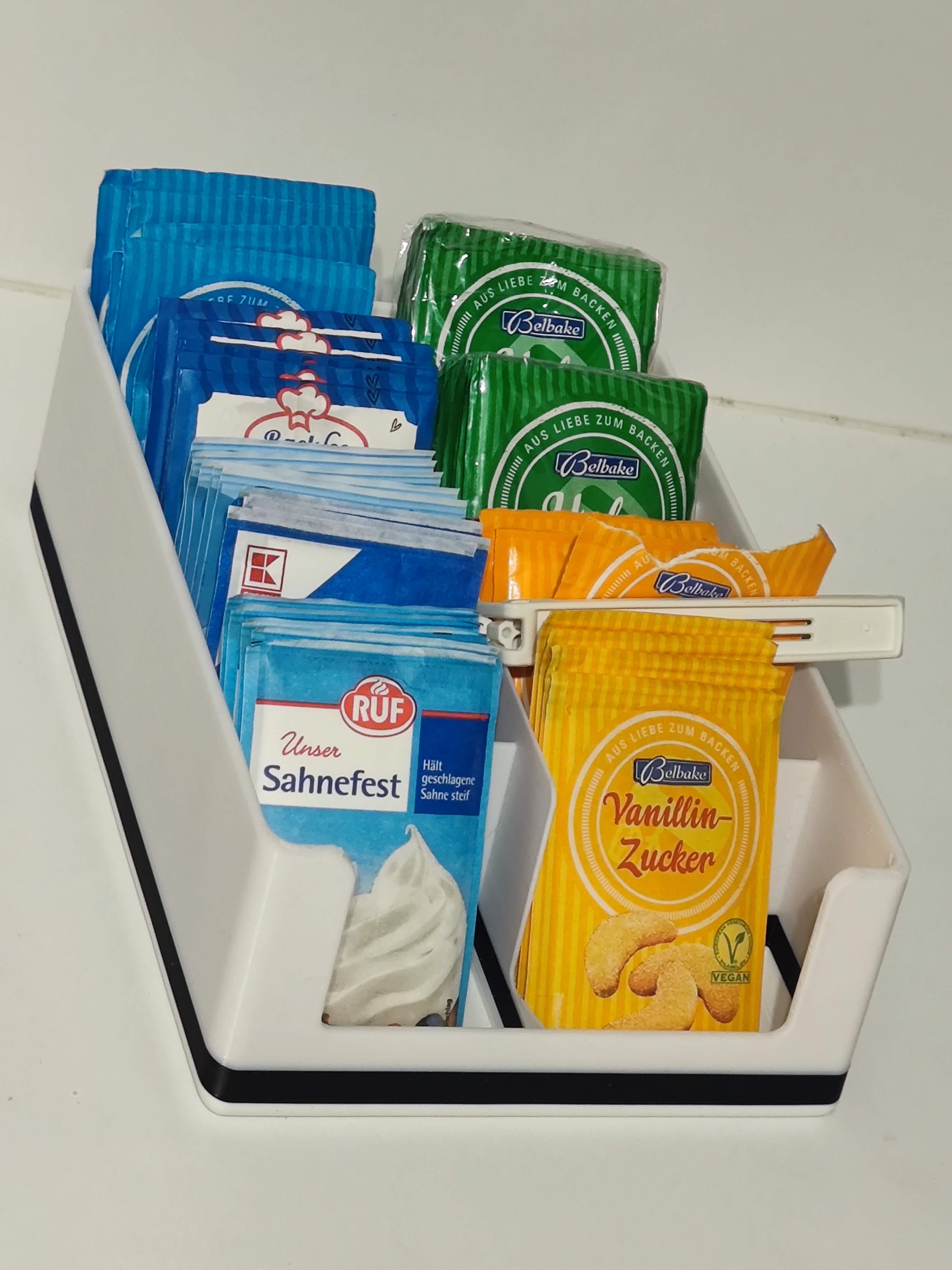 Backpulver Tüten Aufbewahrung Box baking kitchen storage organizer