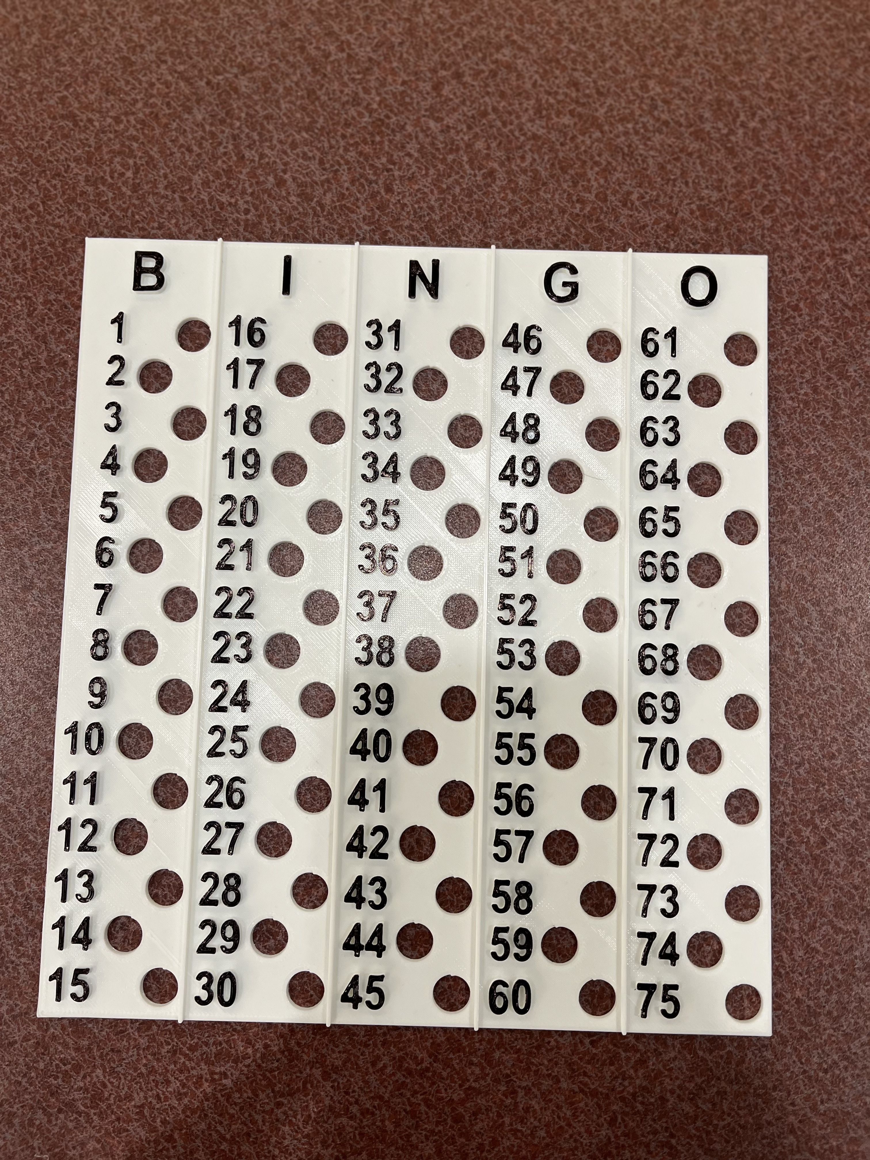 BINGO Ball Holder Board