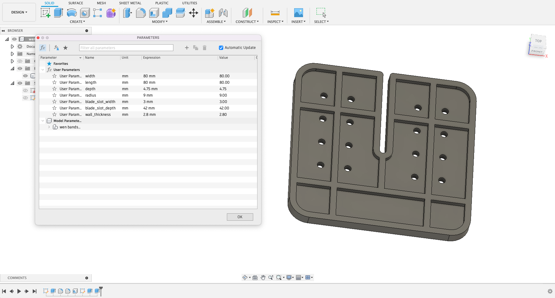 WEN 10" Band Saw Model 3962 Replacement Insert Plate by dustylavender Download free STL model