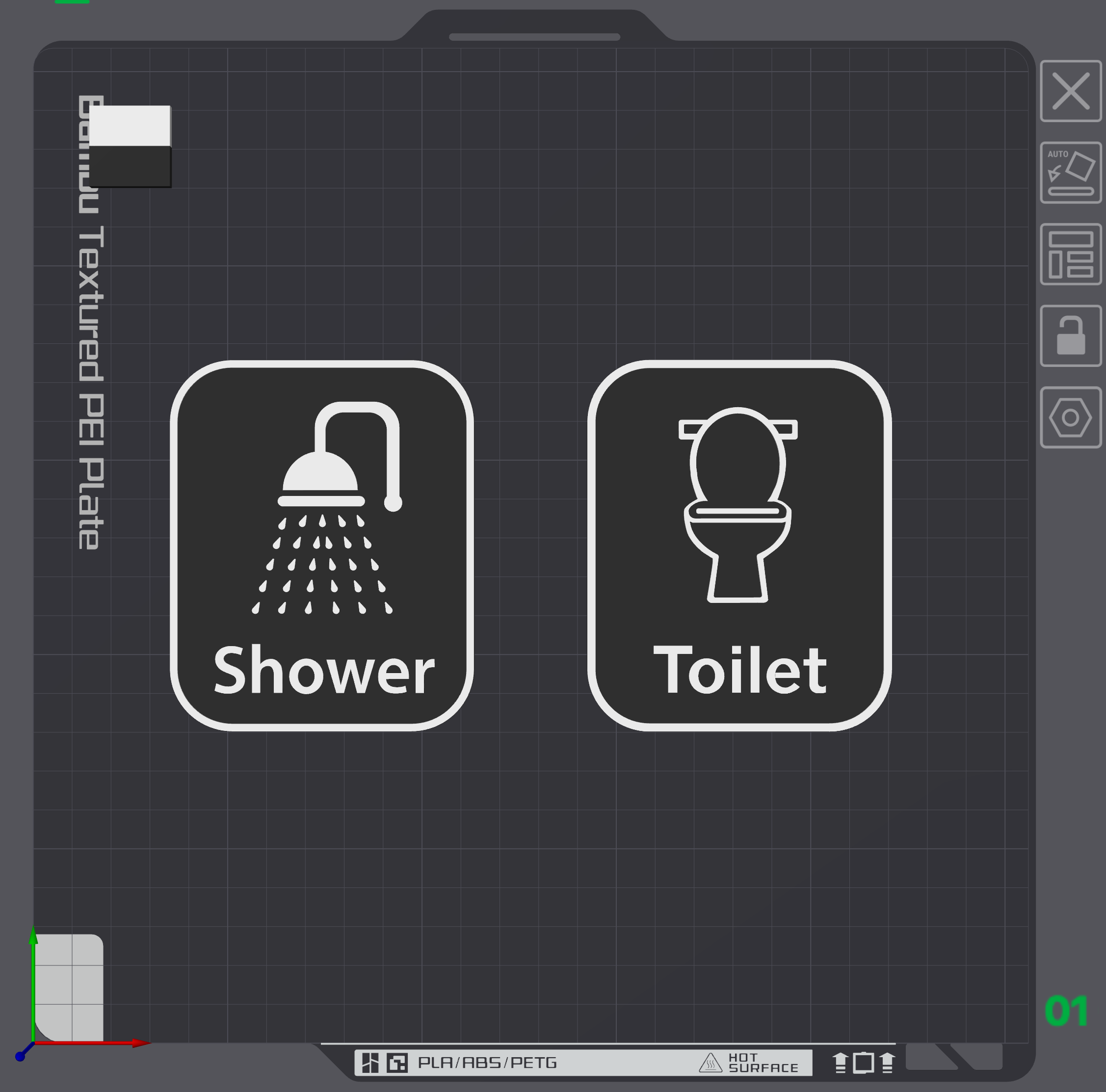 Shower & Toilet Door Sign