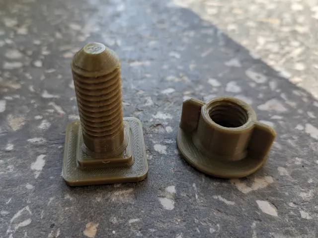 Toilet seat bolt and nut