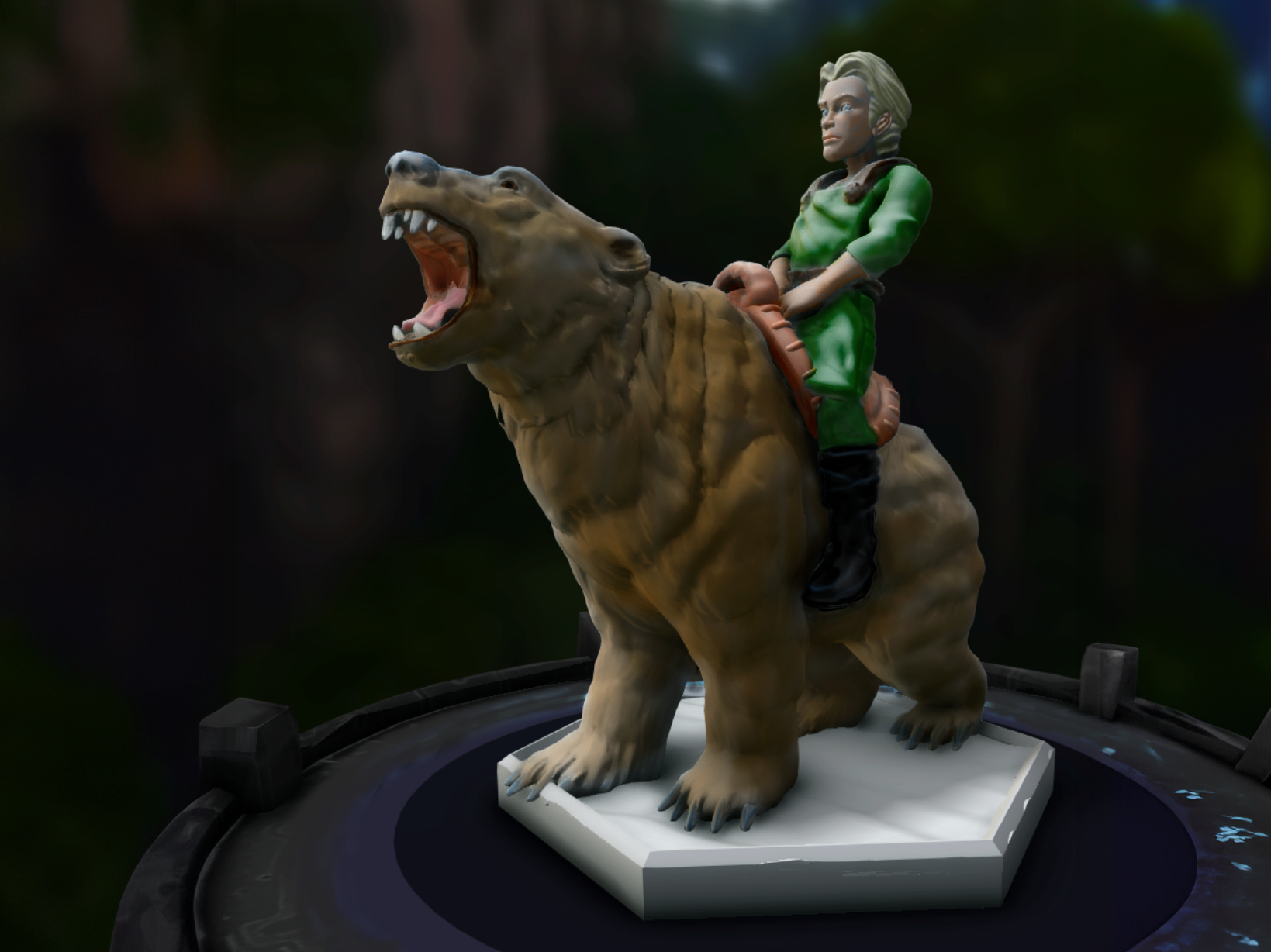 DnD miniature Halfling riding a bear