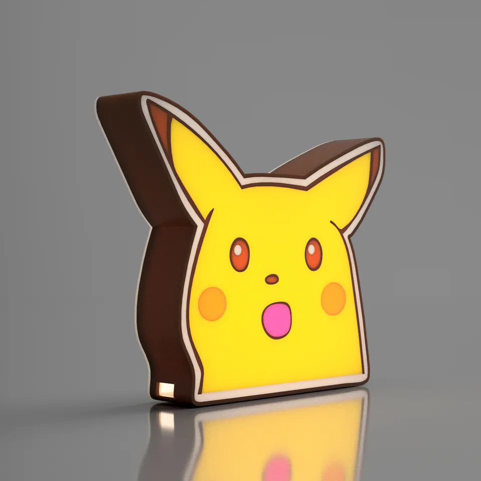 STL file Pikachu color Pokemon Card light box 🎨・3D printing