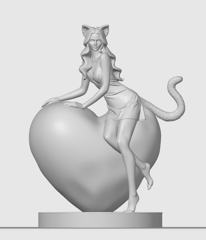 Valentine’s cat-girl figurine 13