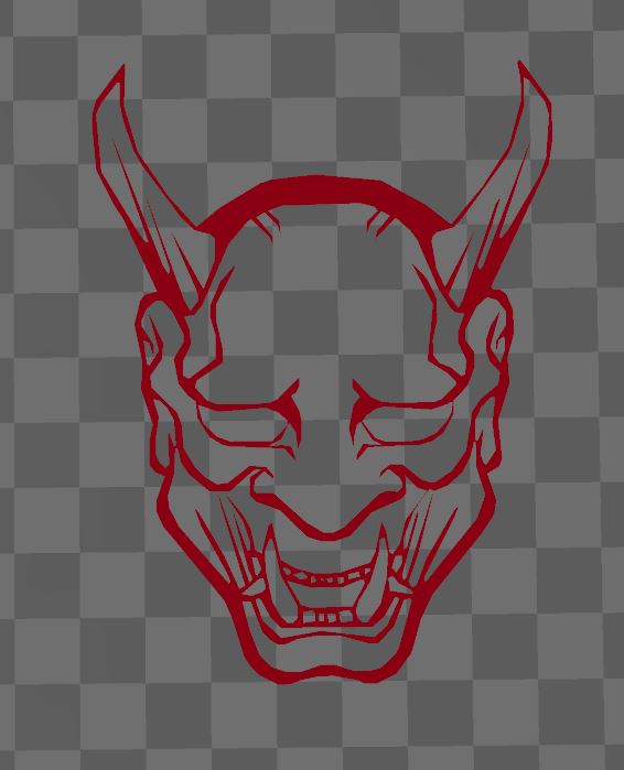 Oni samurai mask wall art