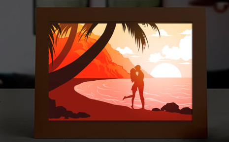 Lovers on the beach lightbox
