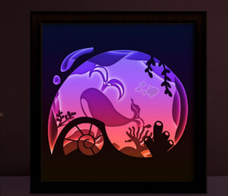 Ocean in a shell lightbox