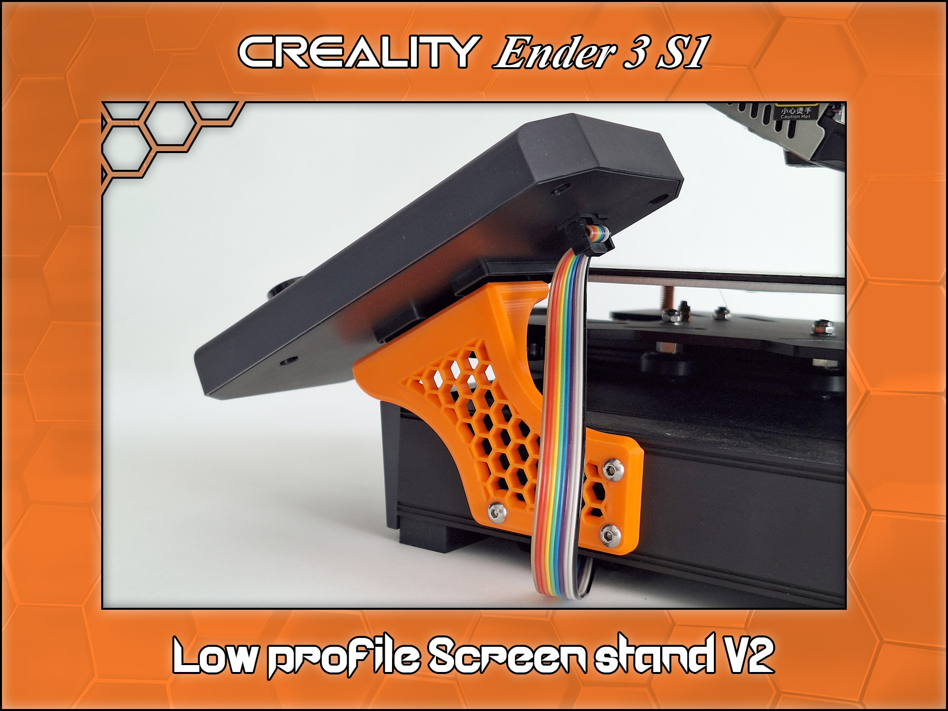 Ender 3 S1 low profile screen stand V2 (strengthtened)