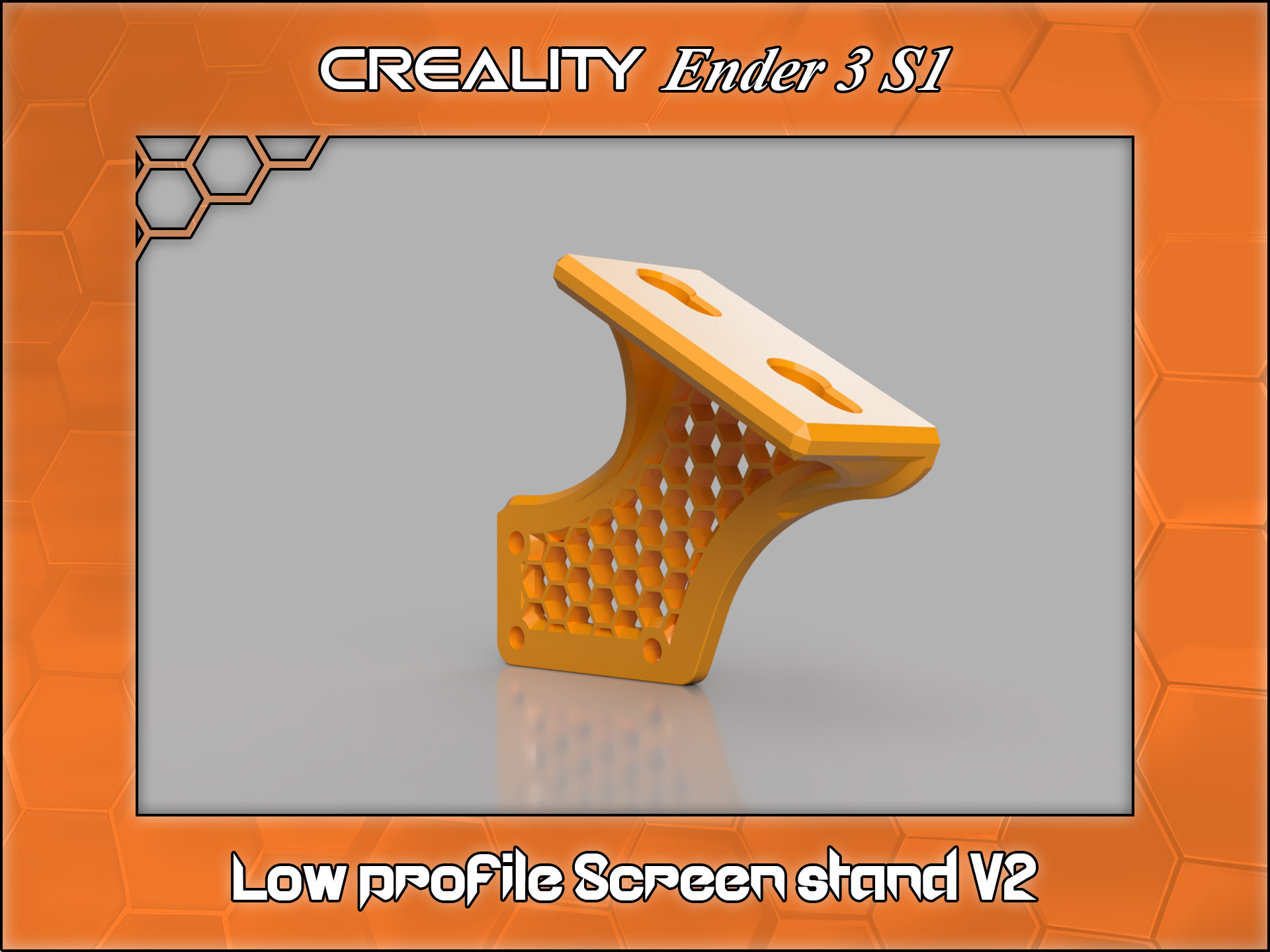 Ender 3 S1 low profile screen stand V2 (strengthtened) by Piketooth