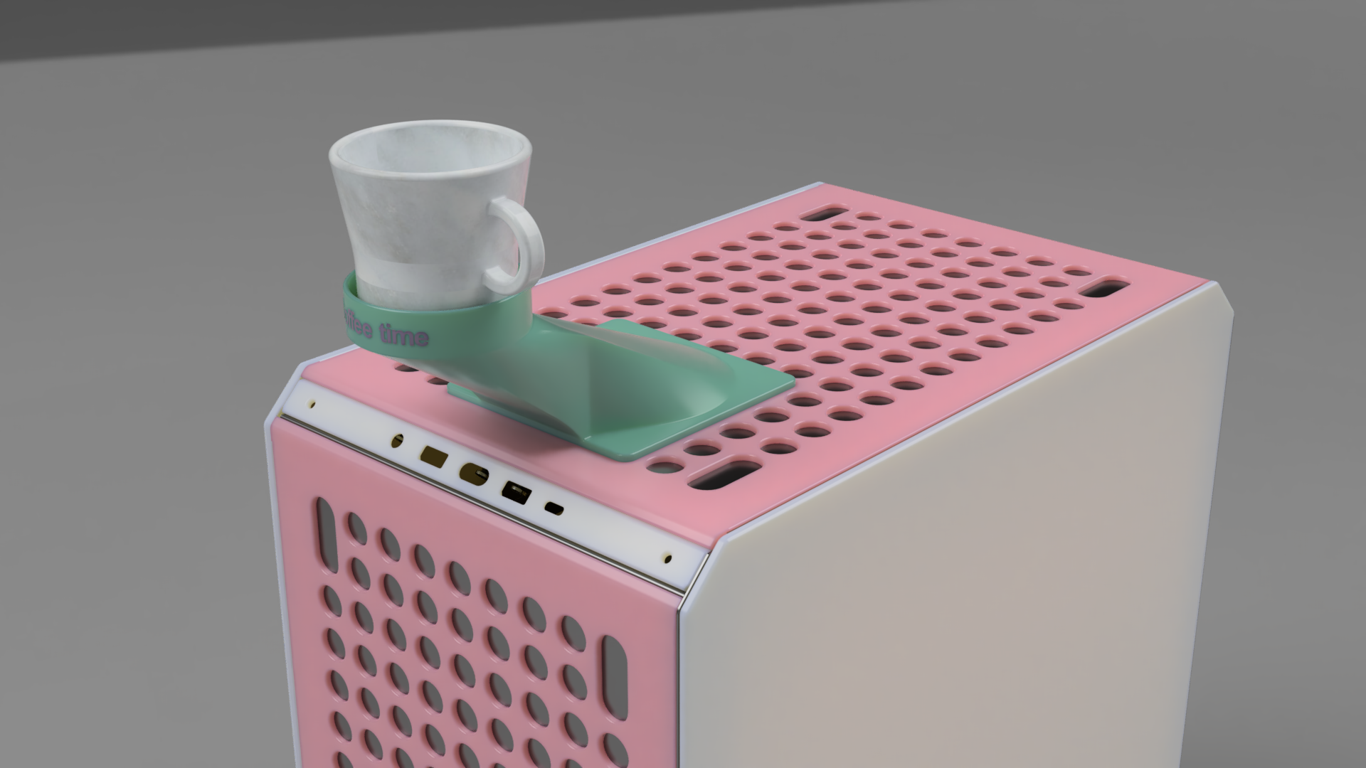 Heated blowtrough cup holder