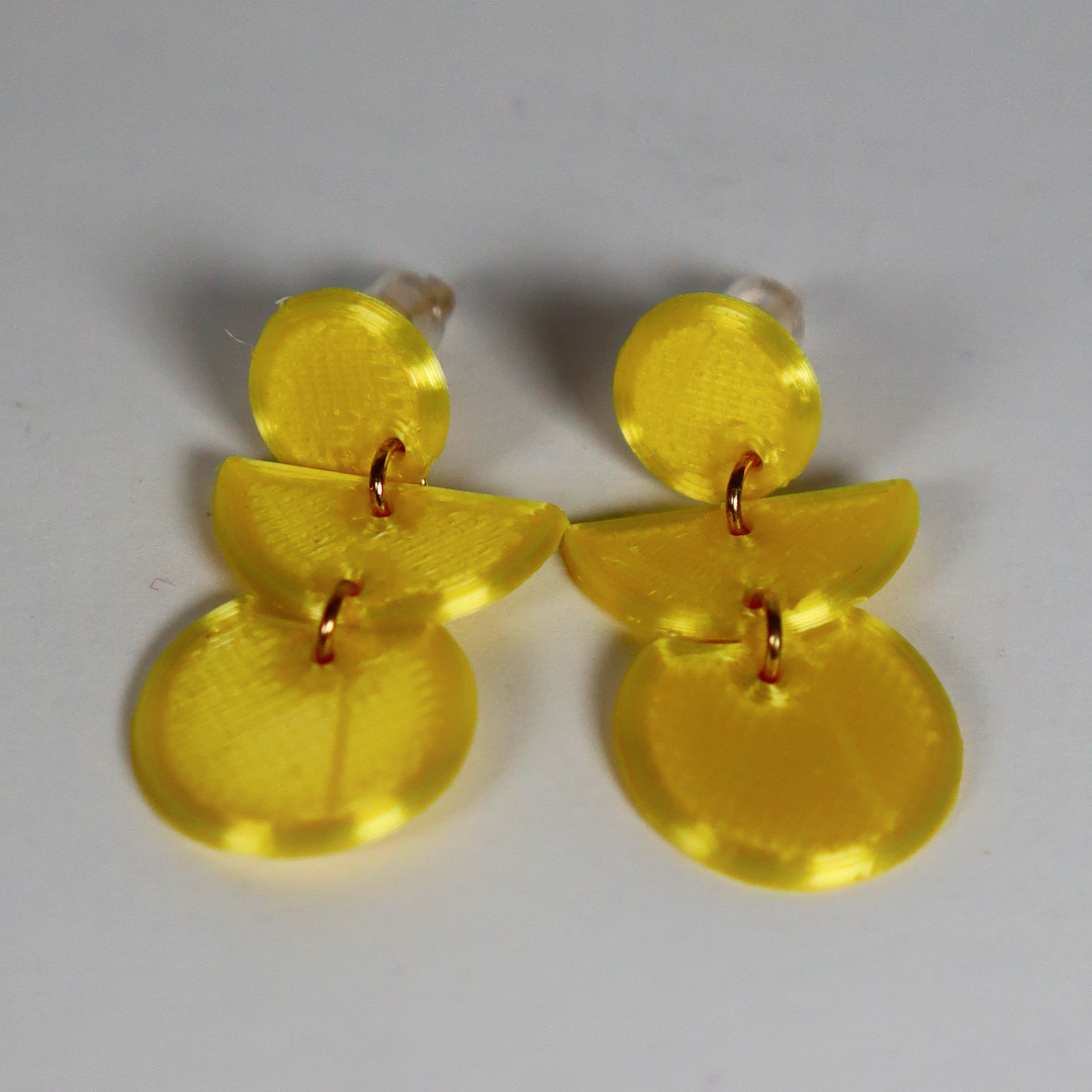 Earrings geometric shapes by ClarasLittleArtworks Download free STL