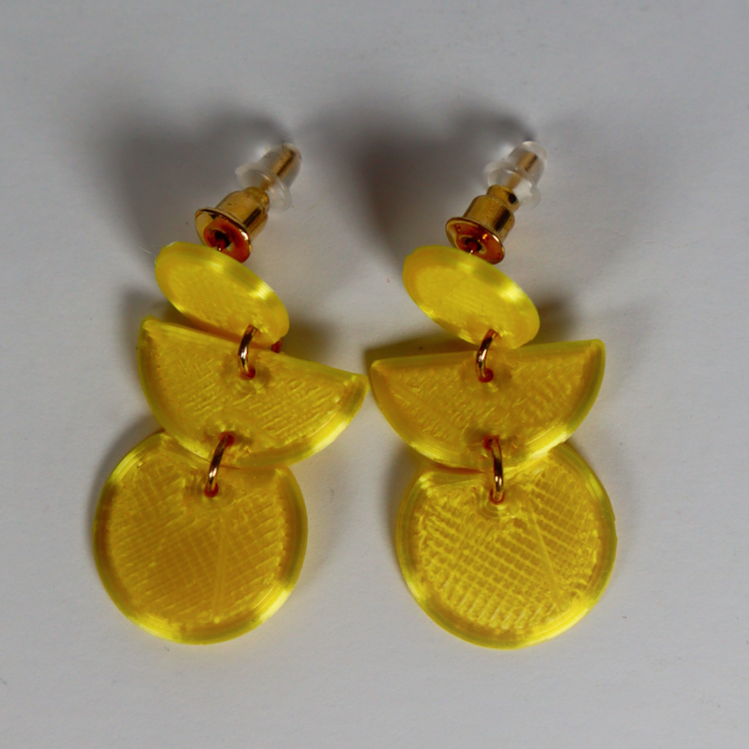 Earrings geometric shapes by ClarasLittleArtworks Download free STL