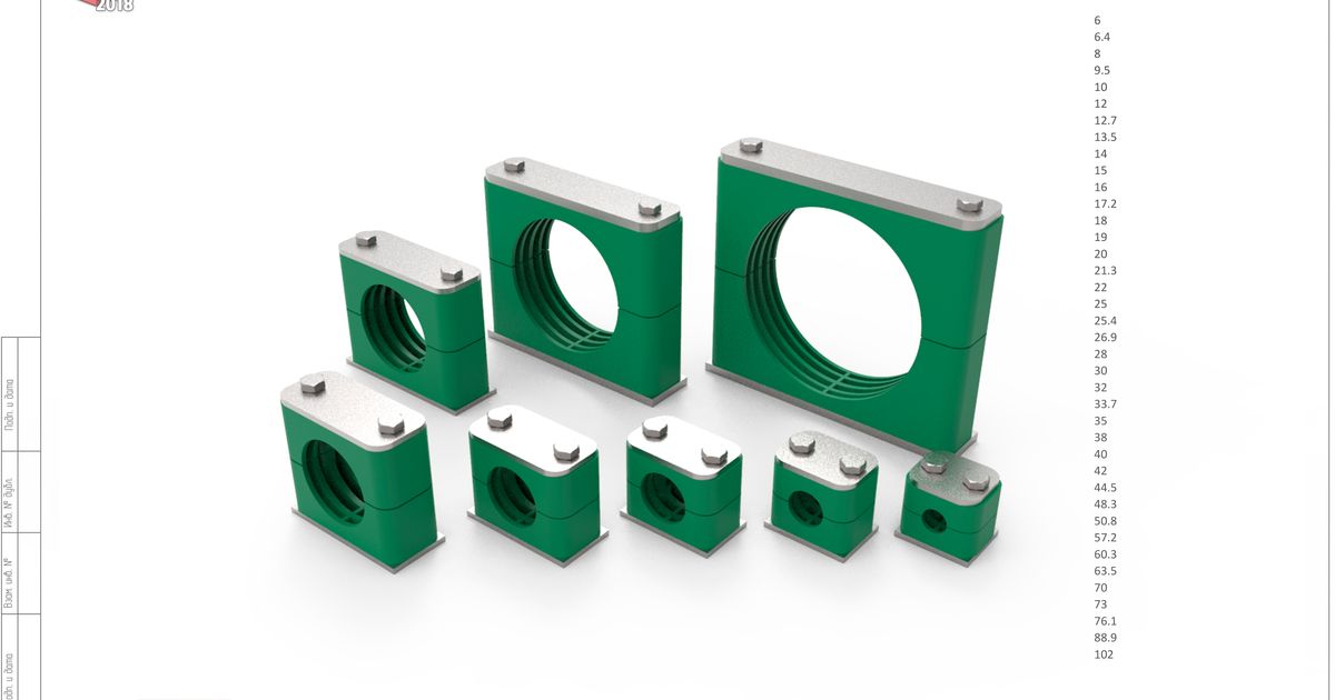 Hydraulic pipe clamps by Oldendorff Download free STL model