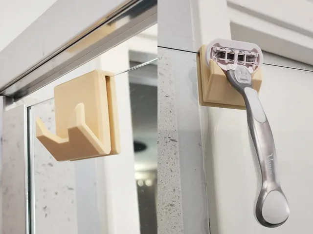 Shower Door Razor Holder - No Supports