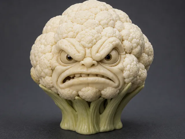 Wütender Blumenkohl-Charakter - Angry Cauliflower Character