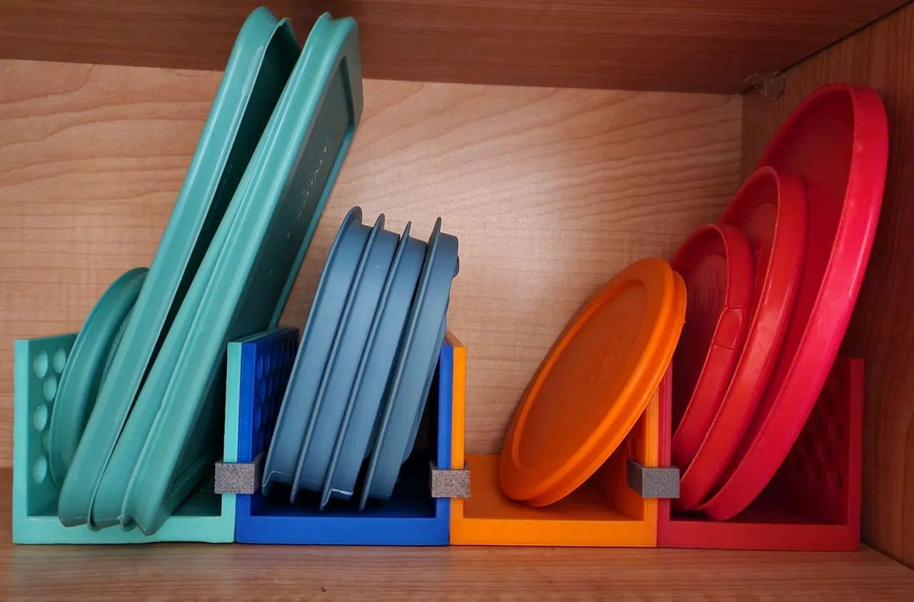 Tupperware Lid Holders (Kitchen Organiser) by HaughtyGrayAlien