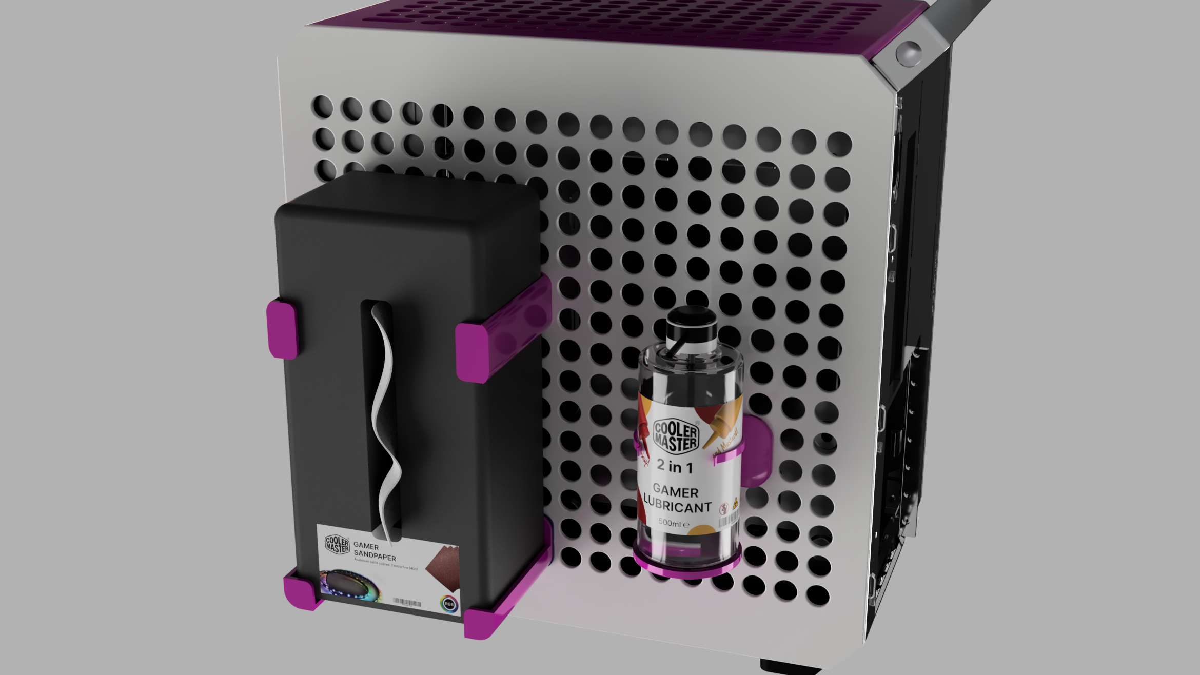 Cooler Master QUBE 500 Lubricant (ketchup) and tissue (sandpaper