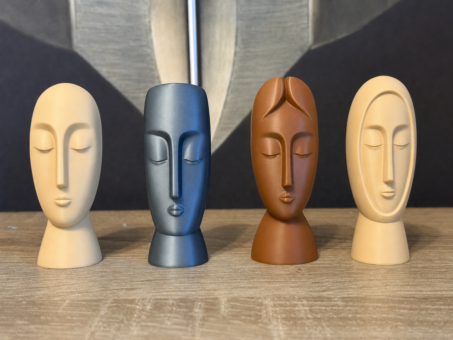 Totem Faces – Minimalist Figurine Set, without supports