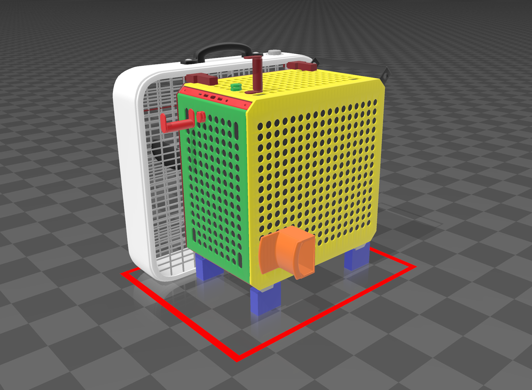 QUBE 500 PC 20x20 Box fan cooling mod by RivenVadam Download free STL