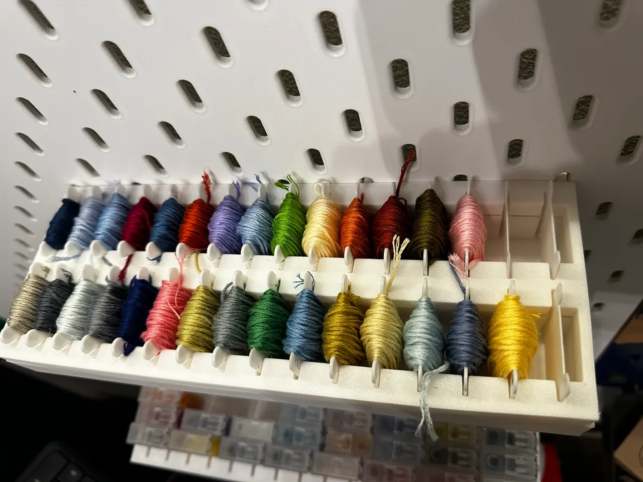 Embroidery Floss Holder (32 Bobbins) w/ and w/o Ikea Skadis Hooks