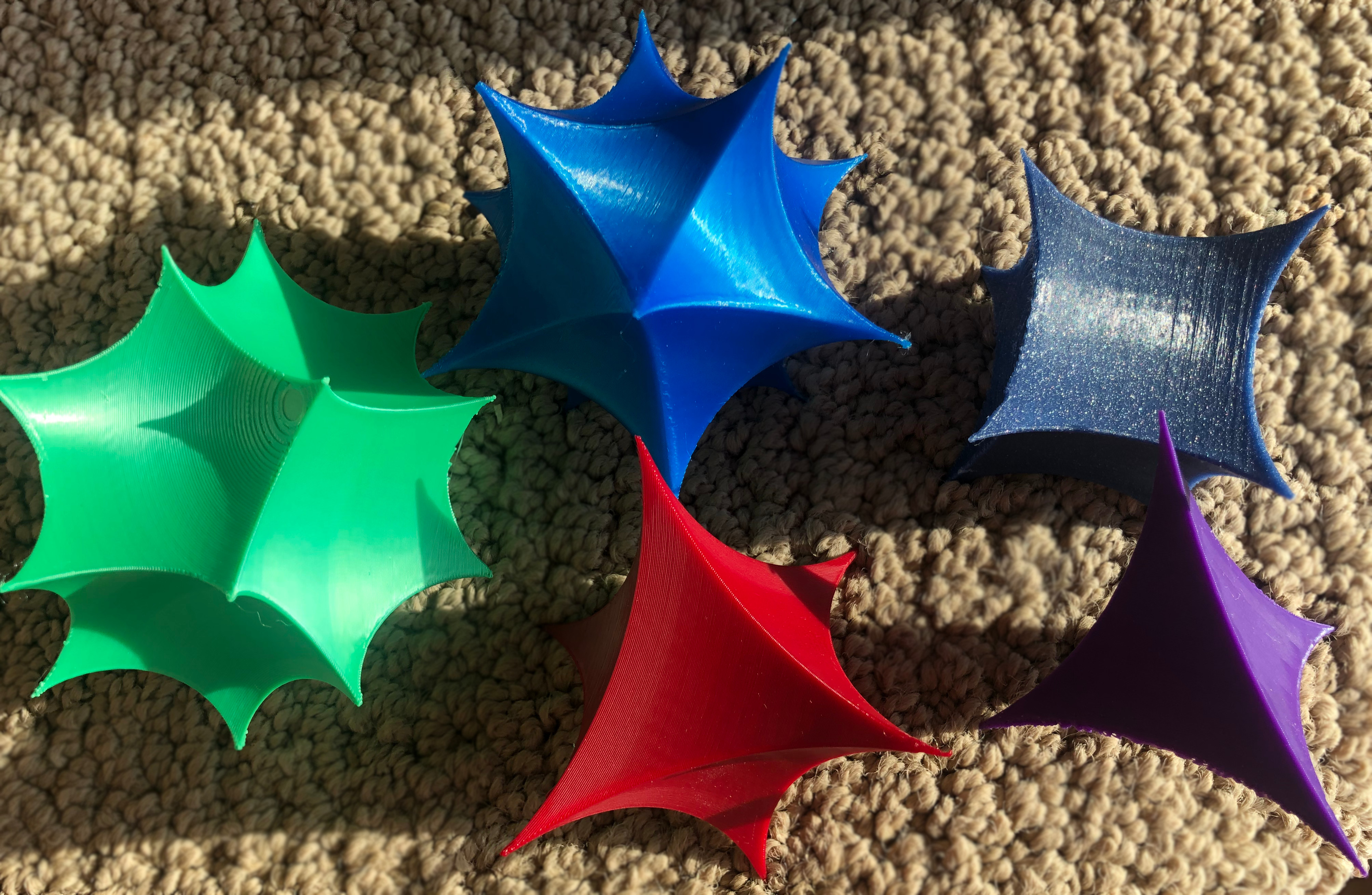 Platonic Solids - hyperbolic (OpenSCAD)