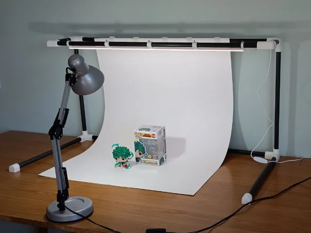 Photo studio with background lights