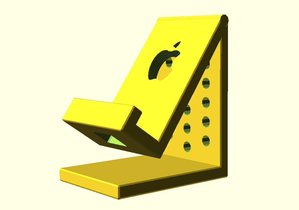 Simple Phone Stand with charger hole DI3D Project by Gonçalo Fonseca