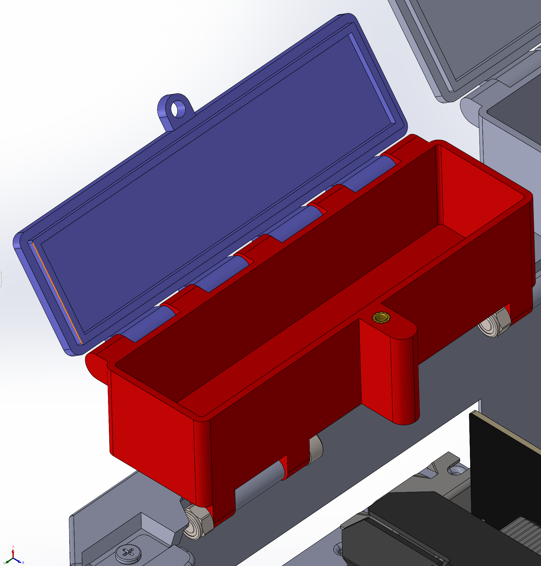 Internal accessories storage box for Qube 500