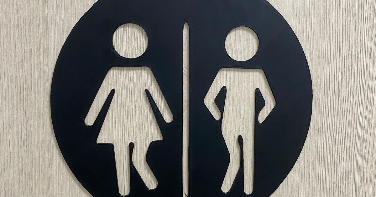 Toilet sign by petrch Download free STL model