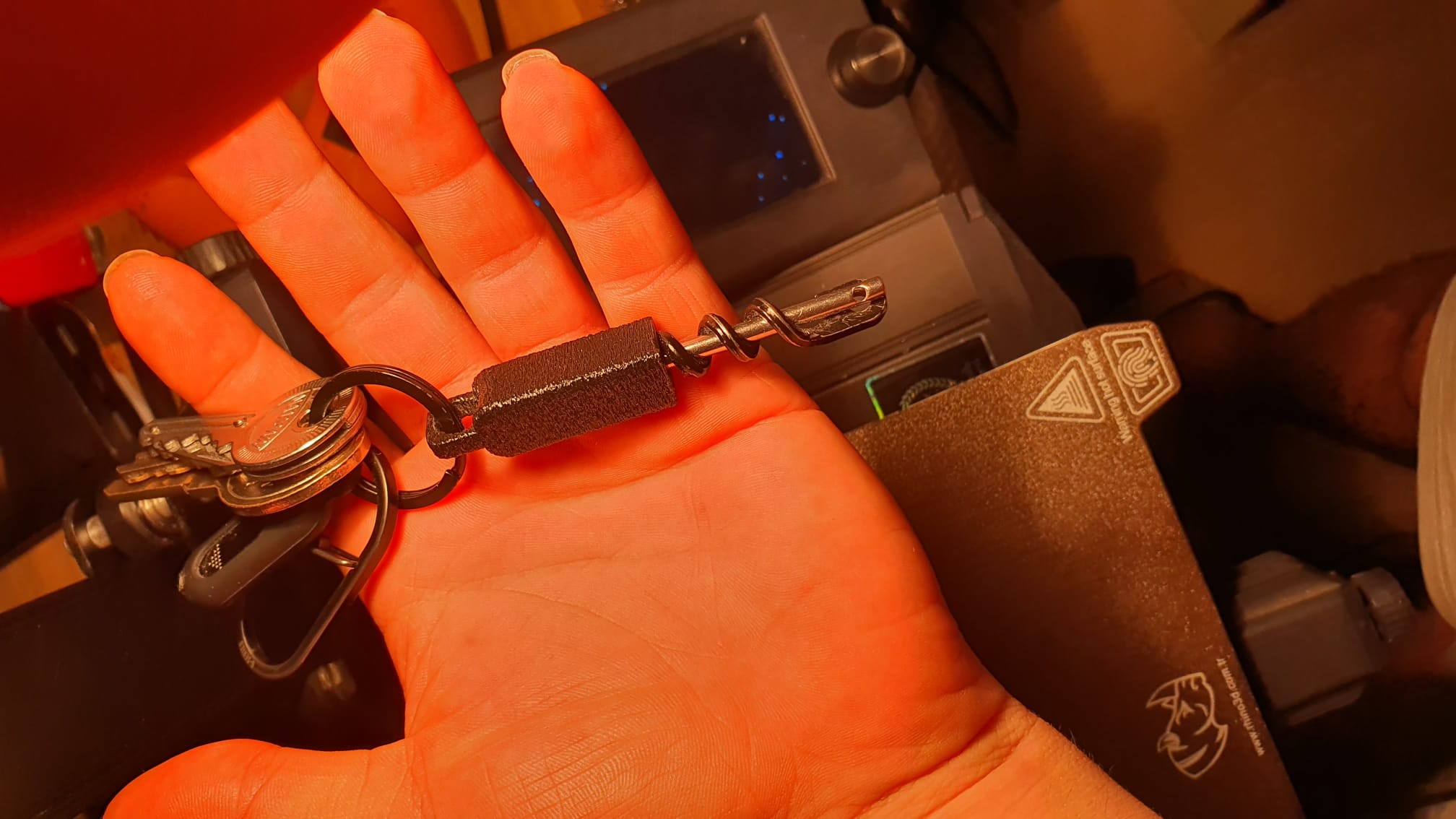 keyring for cork screw