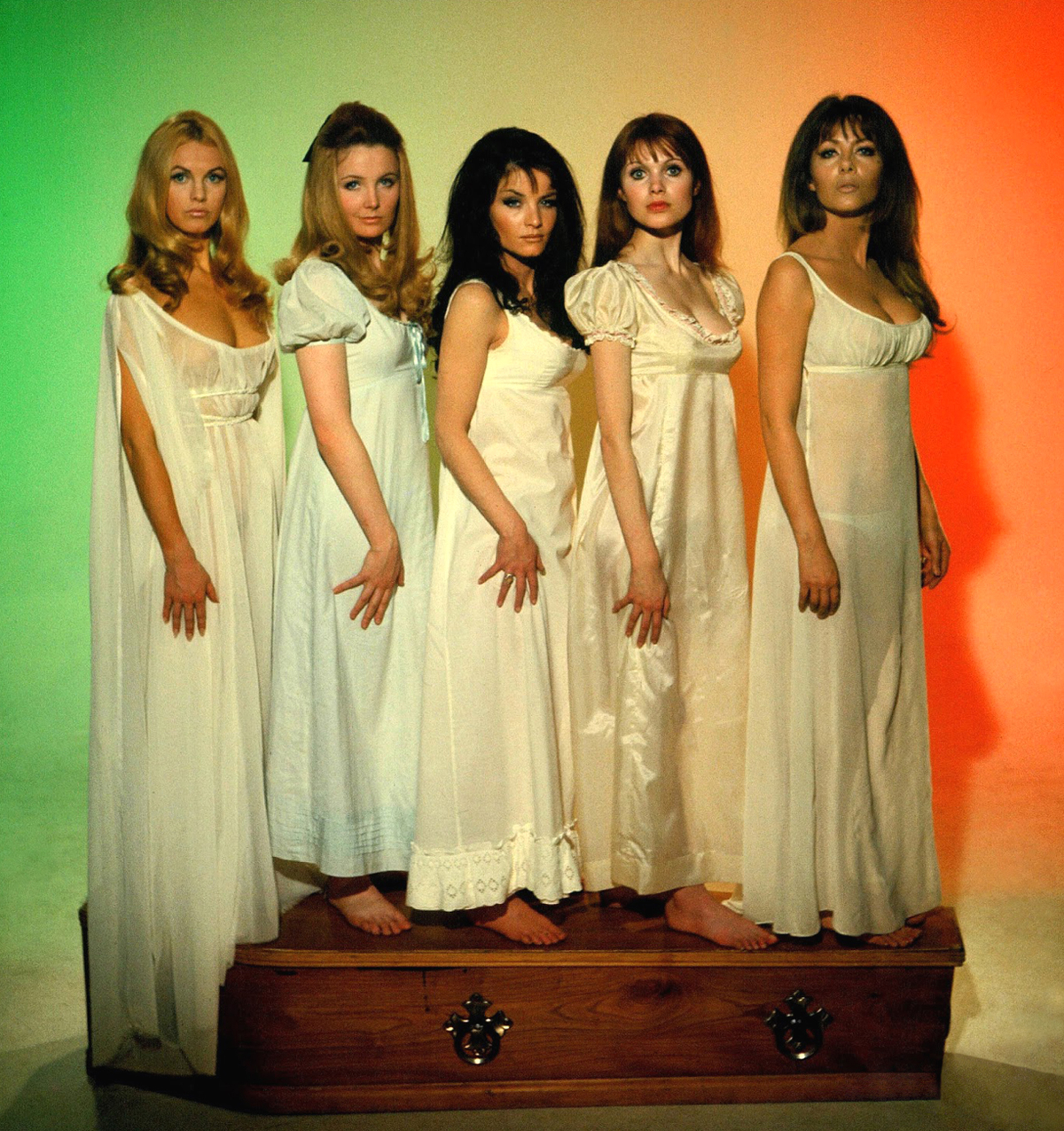 "The Vampire Lovers " (1970) group pic on coffin