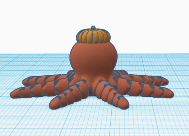 Miniatura 2 do modelo 3D Octopus with pumpkin hat