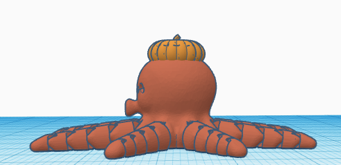 Miniatura 3 do modelo 3D Octopus with pumpkin hat