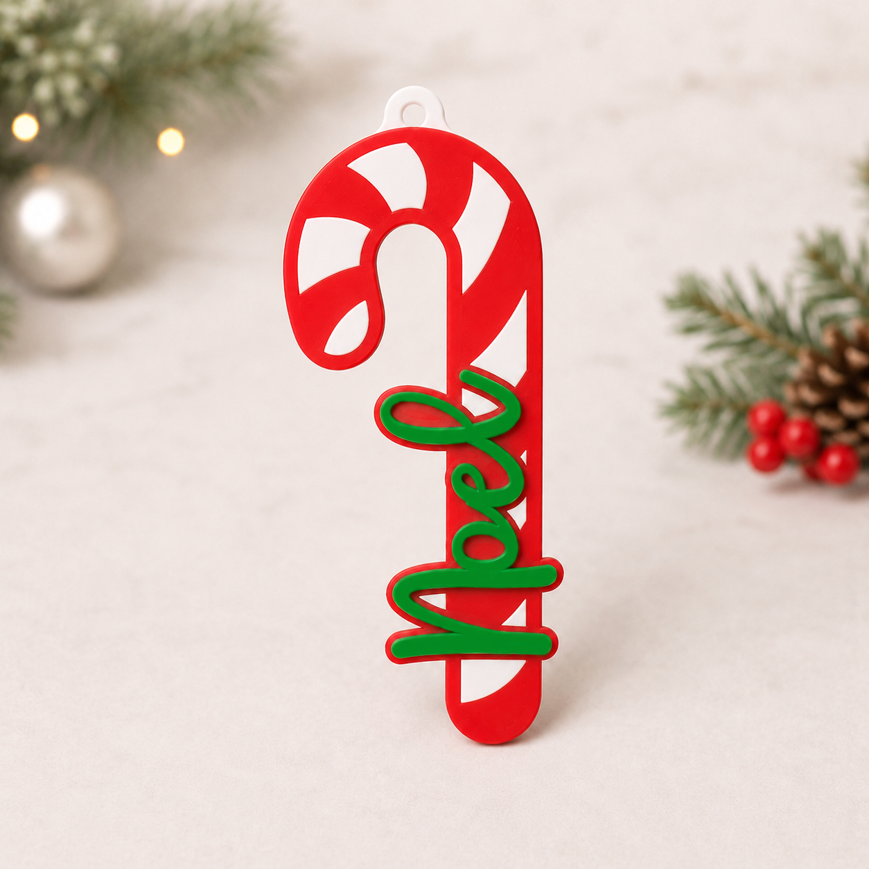 Noel's candy cane Christmas tree ornament