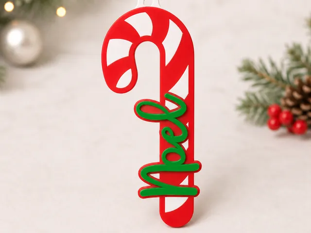 Noel's candy cane Christmas tree ornament