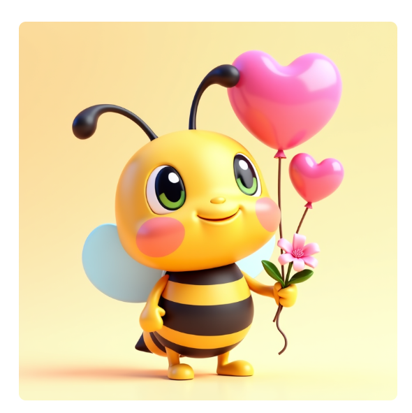 Bee with Balloons