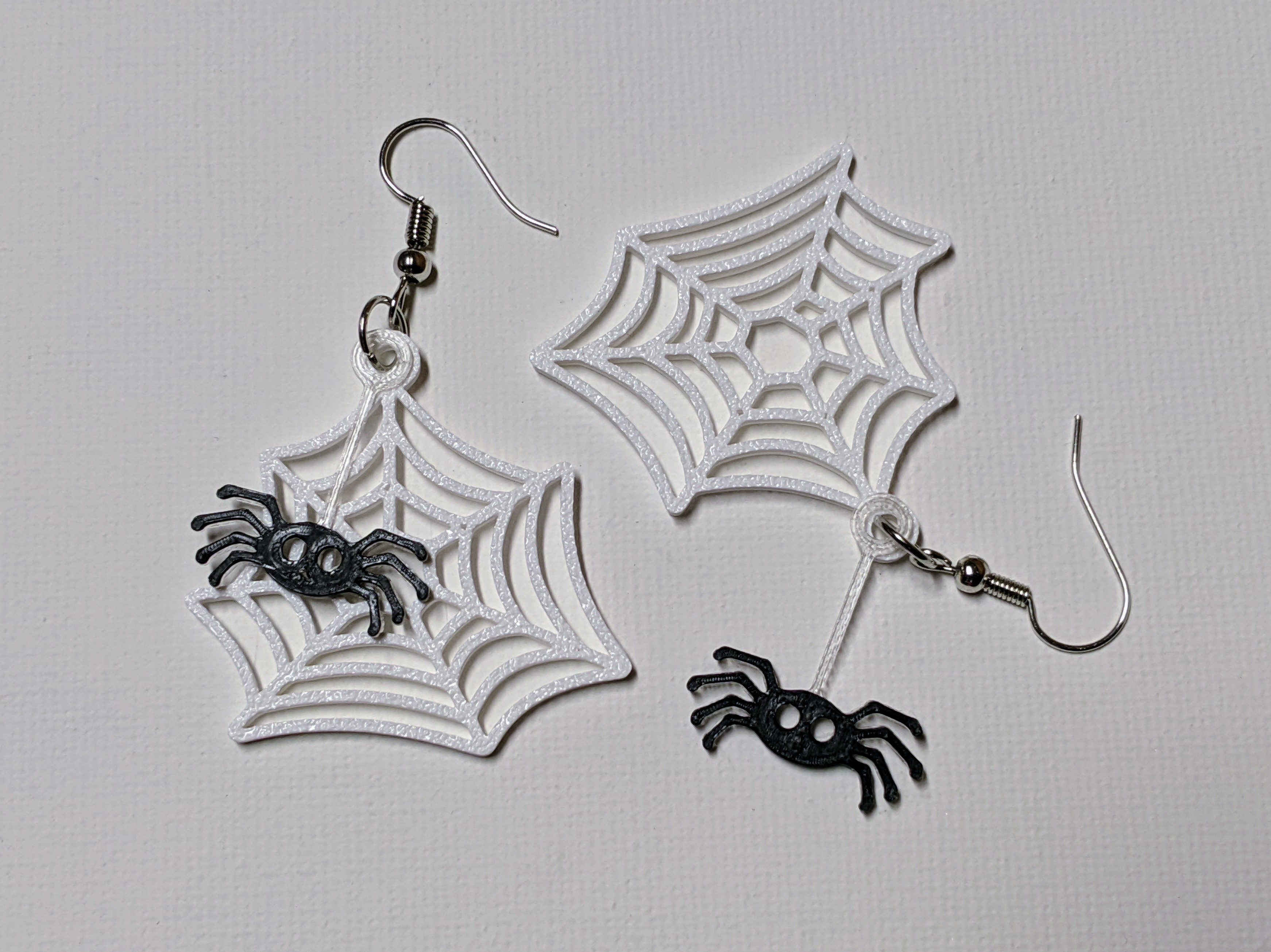 Halloween Dangling Spider Web Earrings