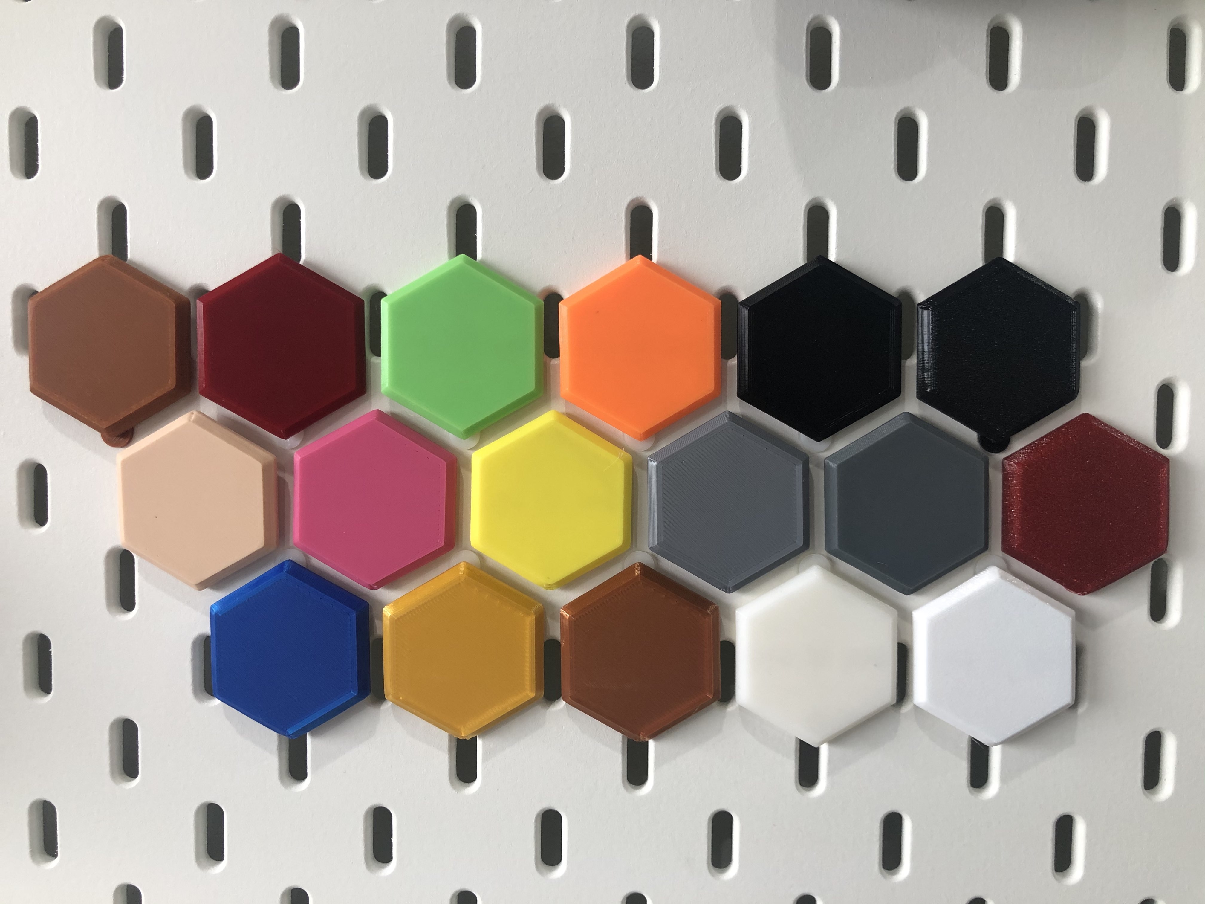 Filament colour swatches for Ikea Skadis