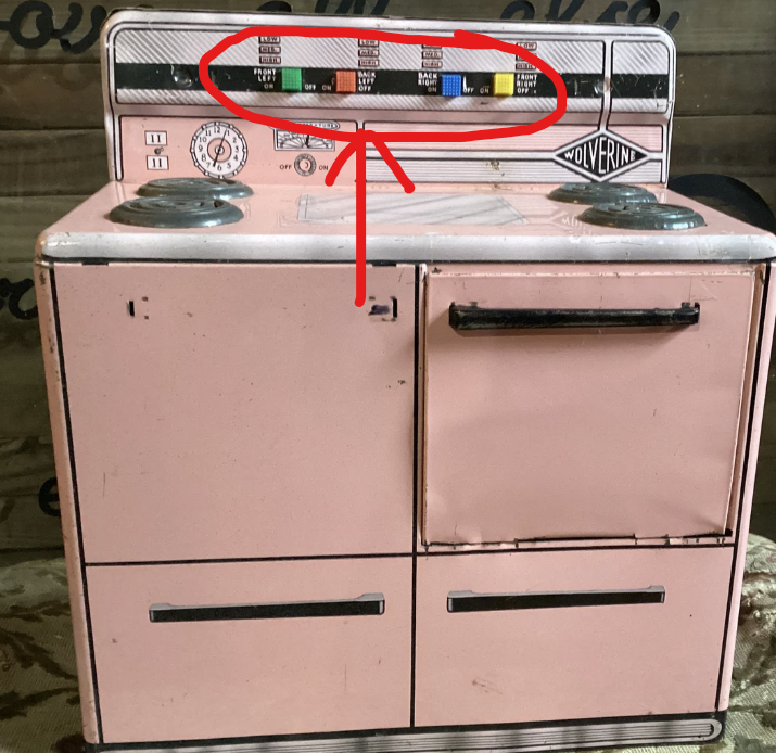 Wolverine childen's play stove replacement button