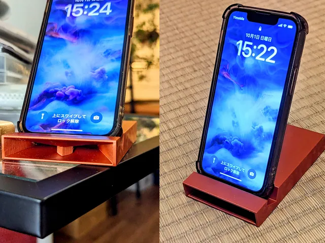 Simple, elegant phone holder with speaker amplifier - multiple sizes - doesn't block the screen