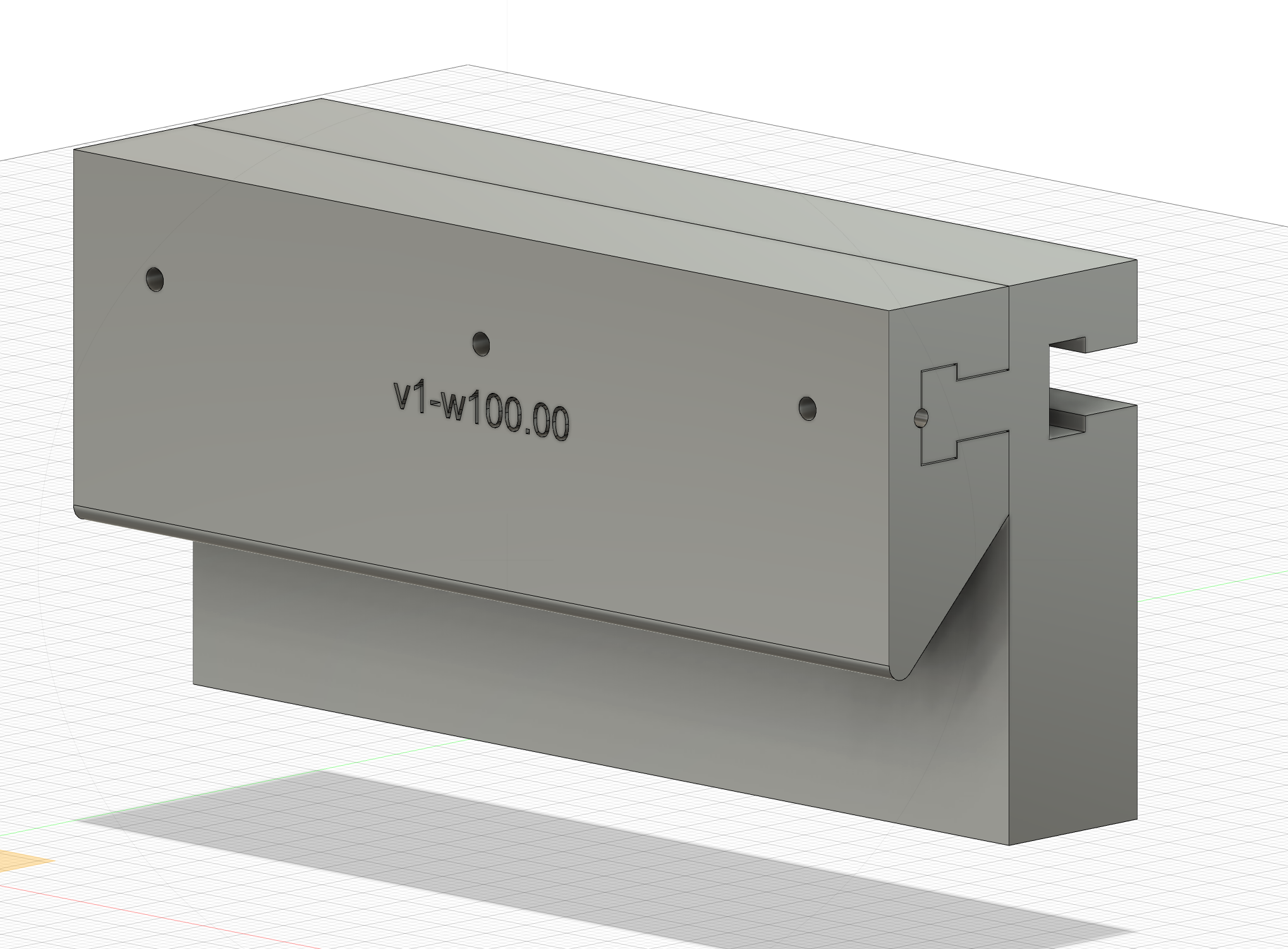 Frenchfinity French Cleat Wall Anchor | Plate - uncluttered parametric Fusion360 Version