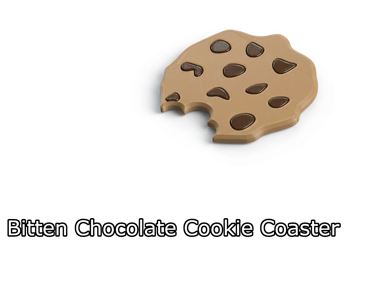 Bitten Chocolate Cookie Coaster 3D model