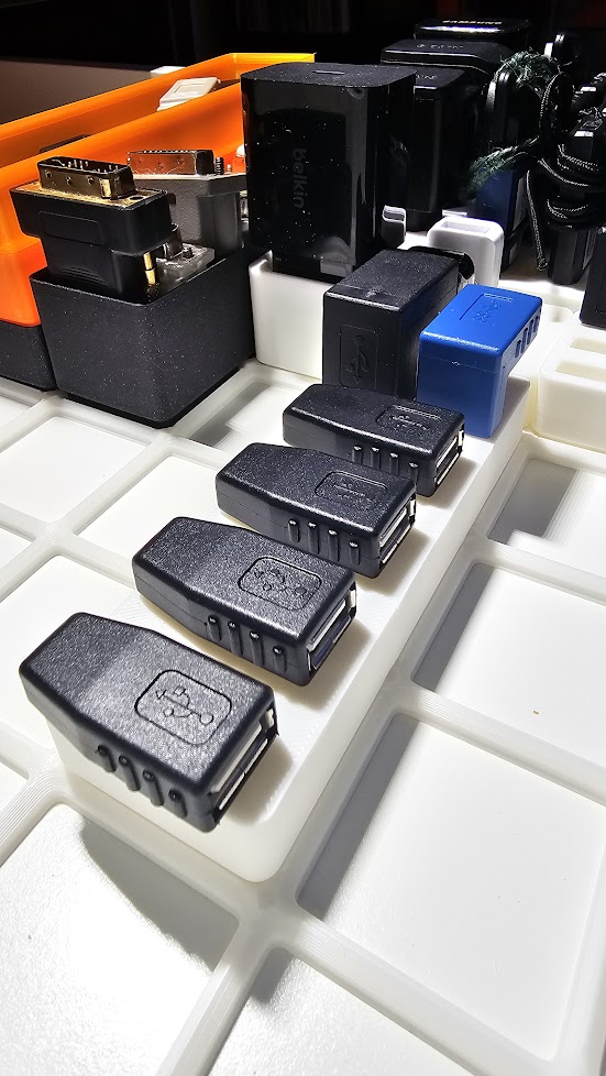 Gridfinity Angled USB Adapter Holder