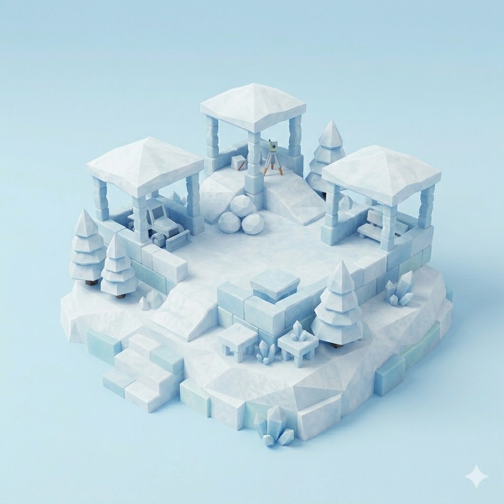 Low Poly Snow Fort