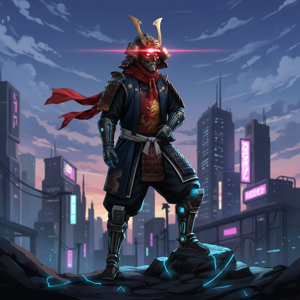 Samurai Cyborg Figurine