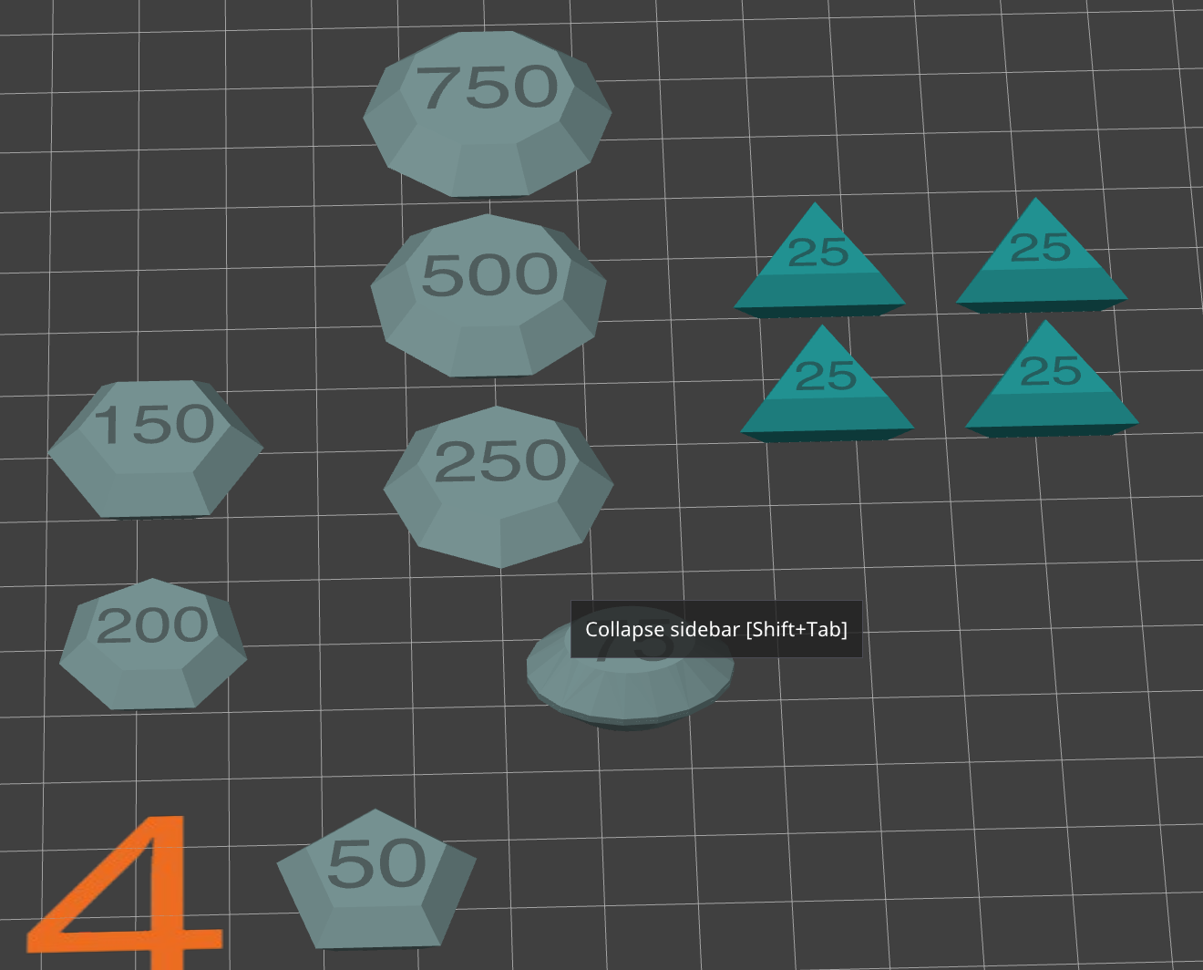 Generated Gems with Number denominations