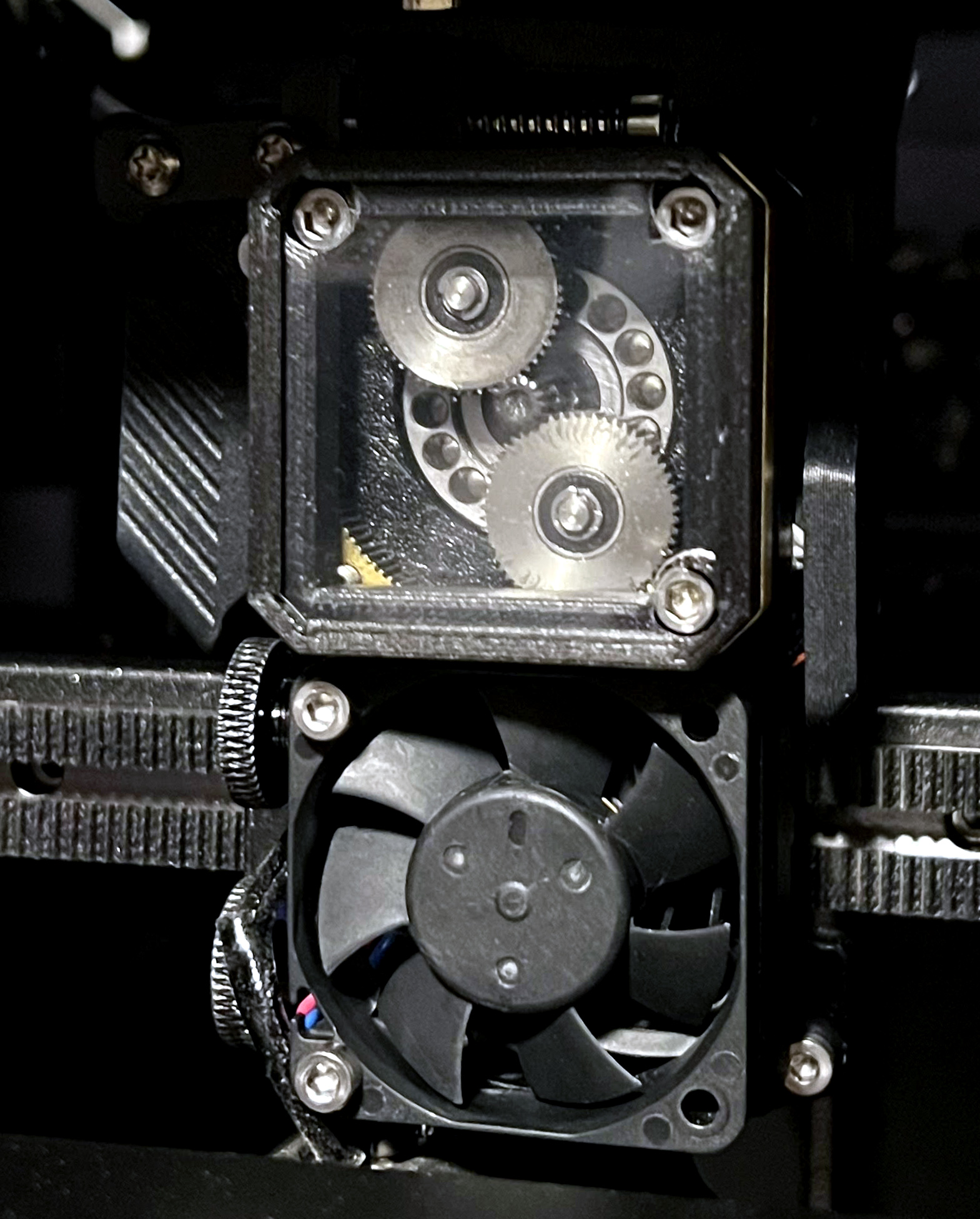 Transparent NeXtruder Cover for Prusa Core One and MK4S (Snap-Fit with template for transparent plastic window)